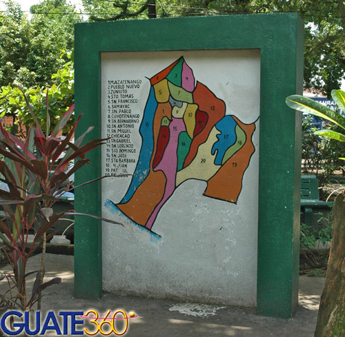 Mapa de Suchitepéquez en Parque Central